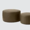 Torres Round Leather Ottoman - Medium & Large