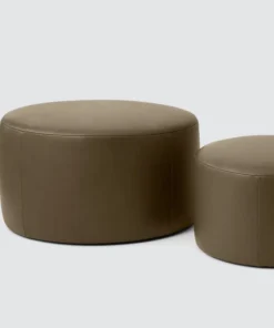 Torres Round Leather Ottoman - Medium & Large